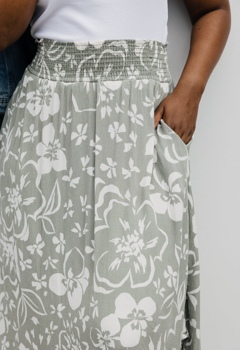 Harris Skirt - SAGE - willows clothing MIDI SKIRT