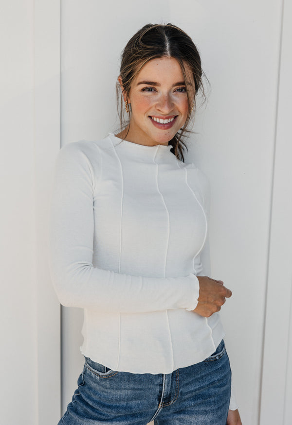 Helena Top - OFF WHITE - willows clothing L/S Shirt