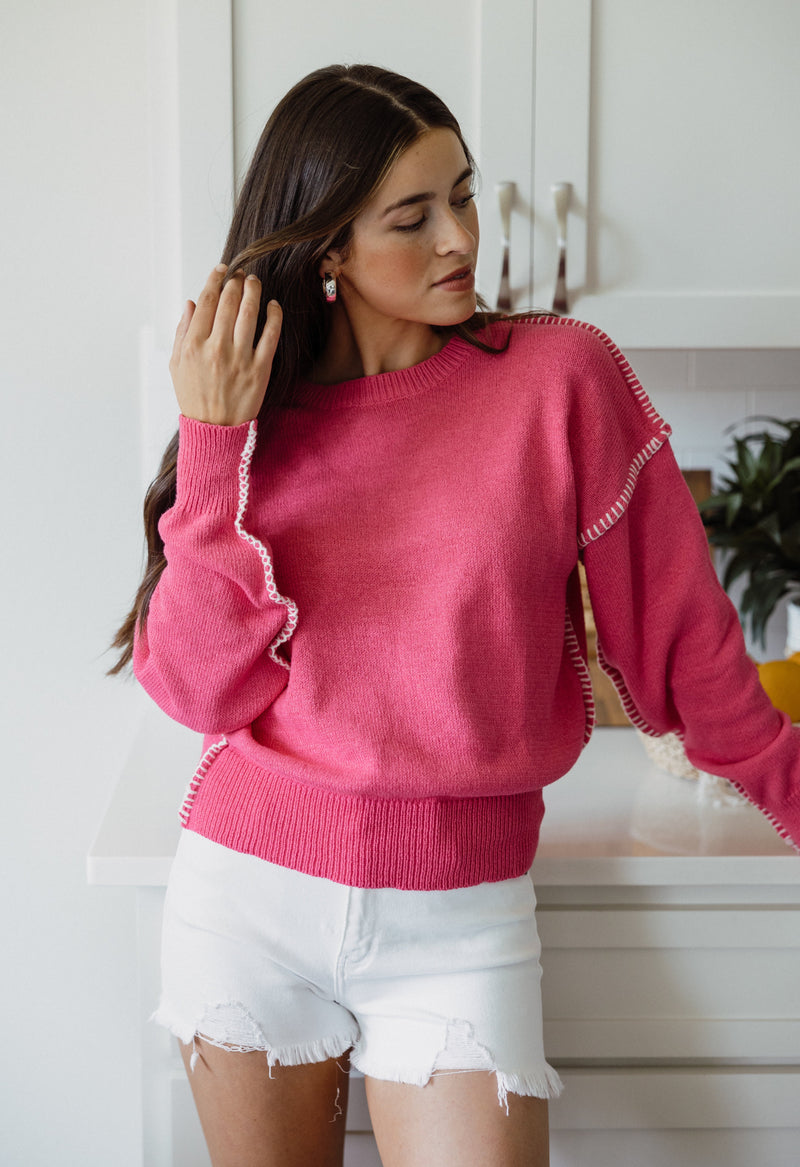 Imani Sweater - FUCHSIA - willows clothing SWEATER