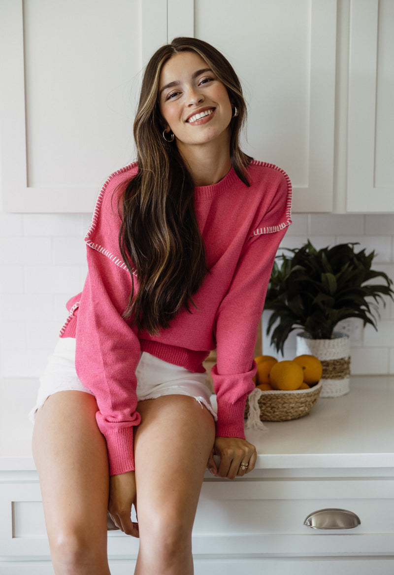 Imani Sweater - FUCHSIA - willows clothing SWEATER