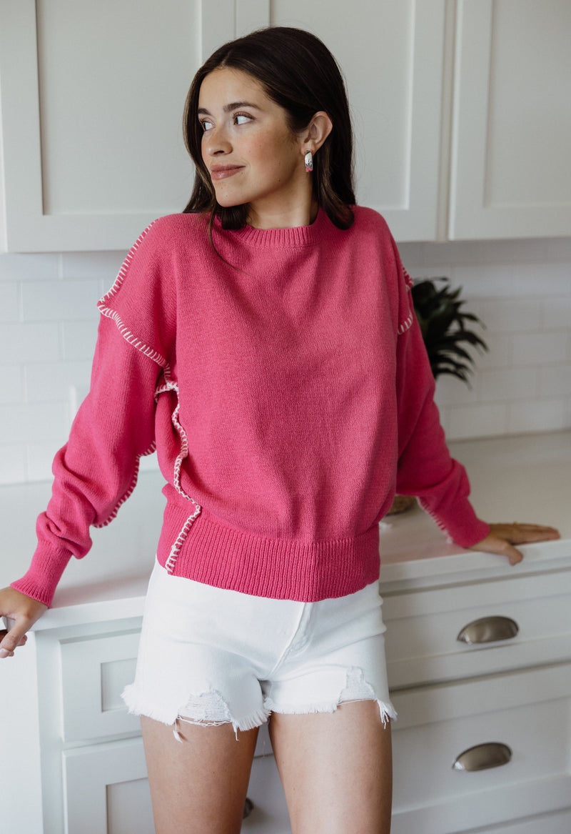Imani Sweater - FUCHSIA - willows clothing SWEATER