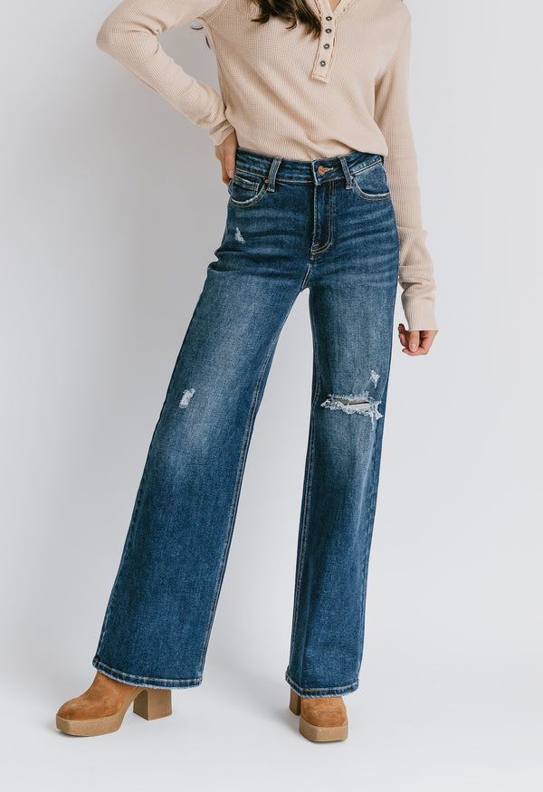 Janessa Jeans - DARK - willows clothing WIDE LEG