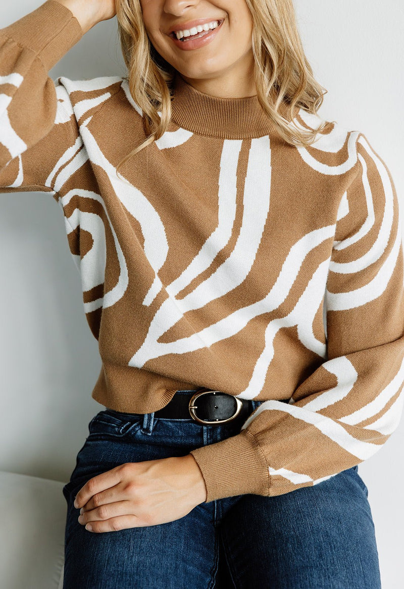 Josie Sweater - CAMEL - willows clothing SWEATER