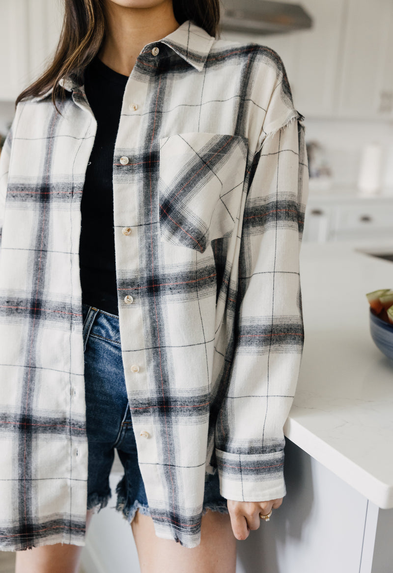 Kyla Flannel - IVORY - willows clothing L/S Shirt