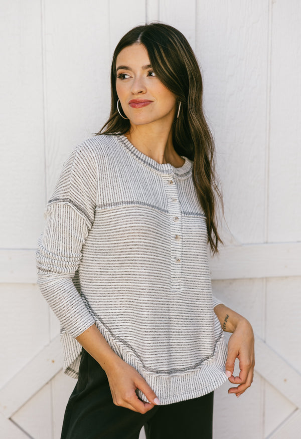 Lighthouse Top - IVORY GREY - willows clothing L/S Shirt