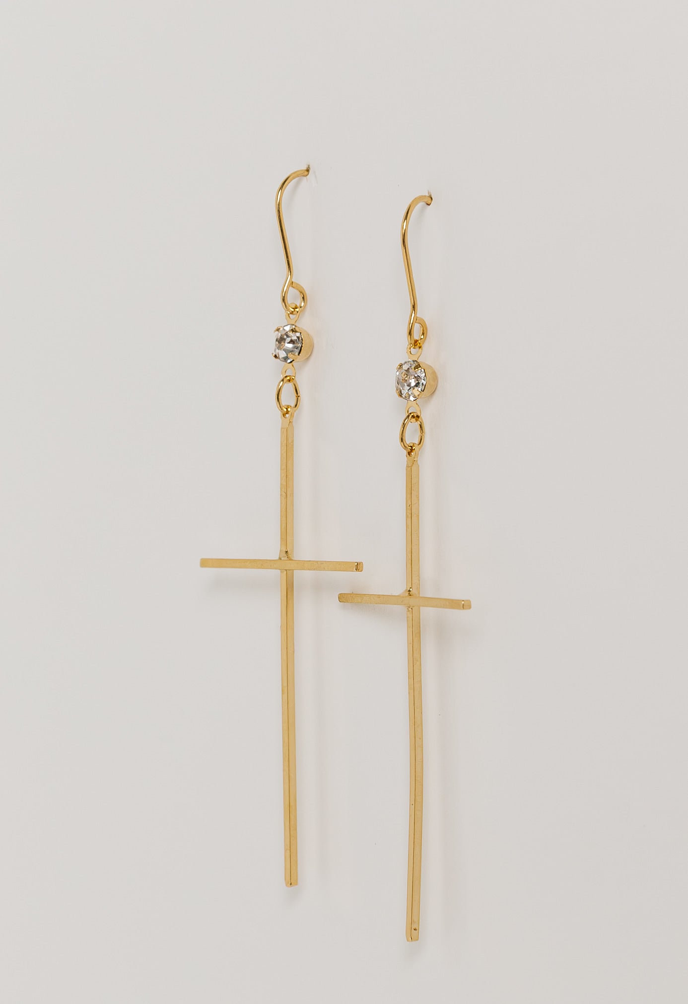 Long Cross Earrings - GOLD - willows clothing Earrings