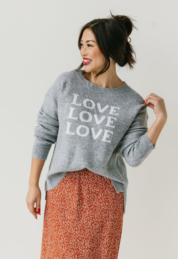 Love Love Love Sweater - GREY - willows clothing SWEATER