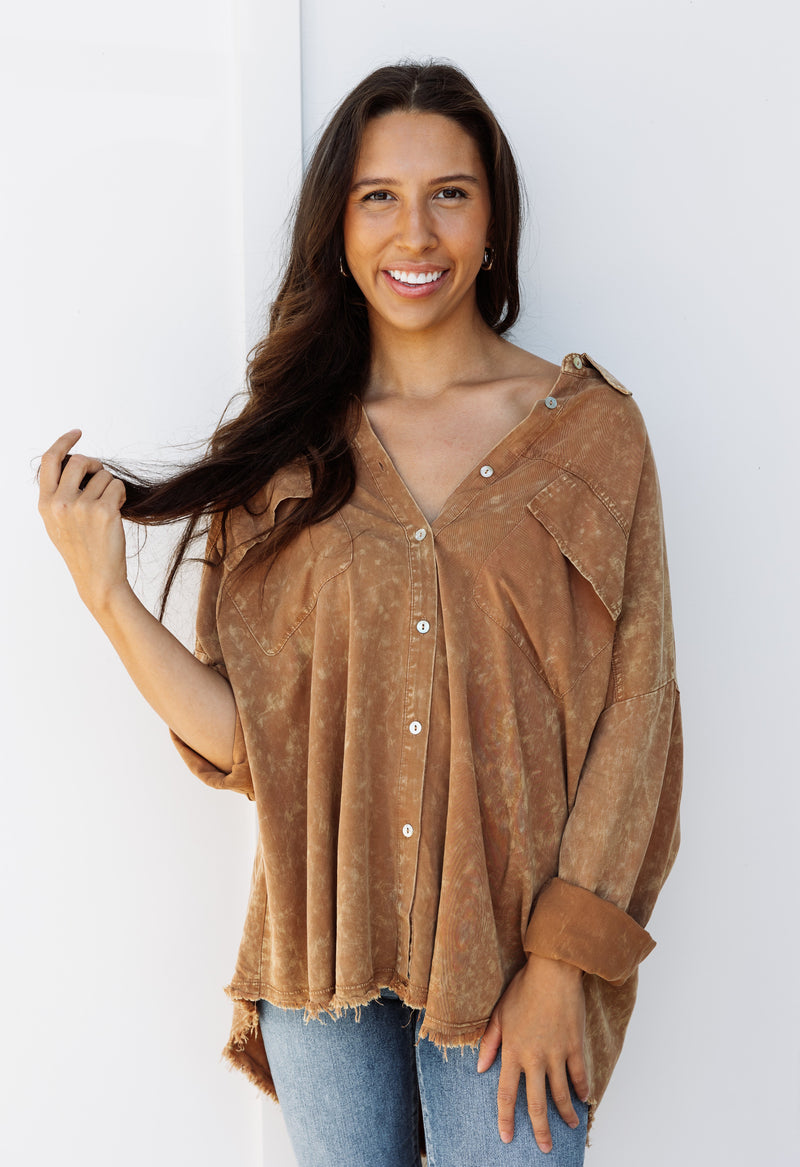 Lynn Top - CAMEL - willows clothing L/S Shirt