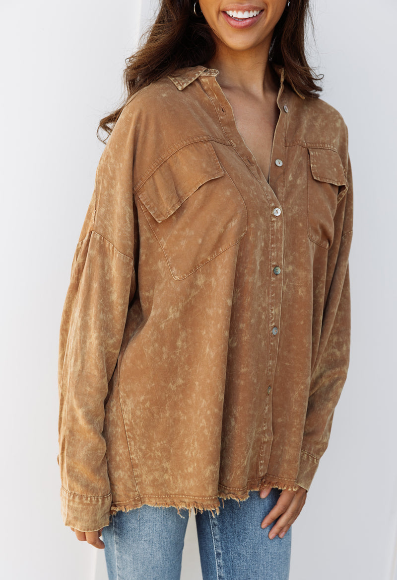 Lynn Top - CAMEL - willows clothing L/S Shirt
