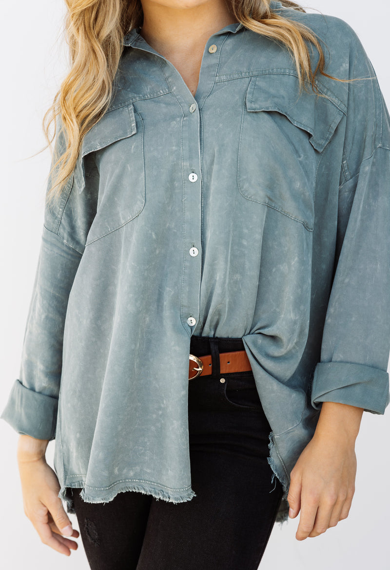 Lynn Top - SAGE GREEN - willows clothing L/S Shirt
