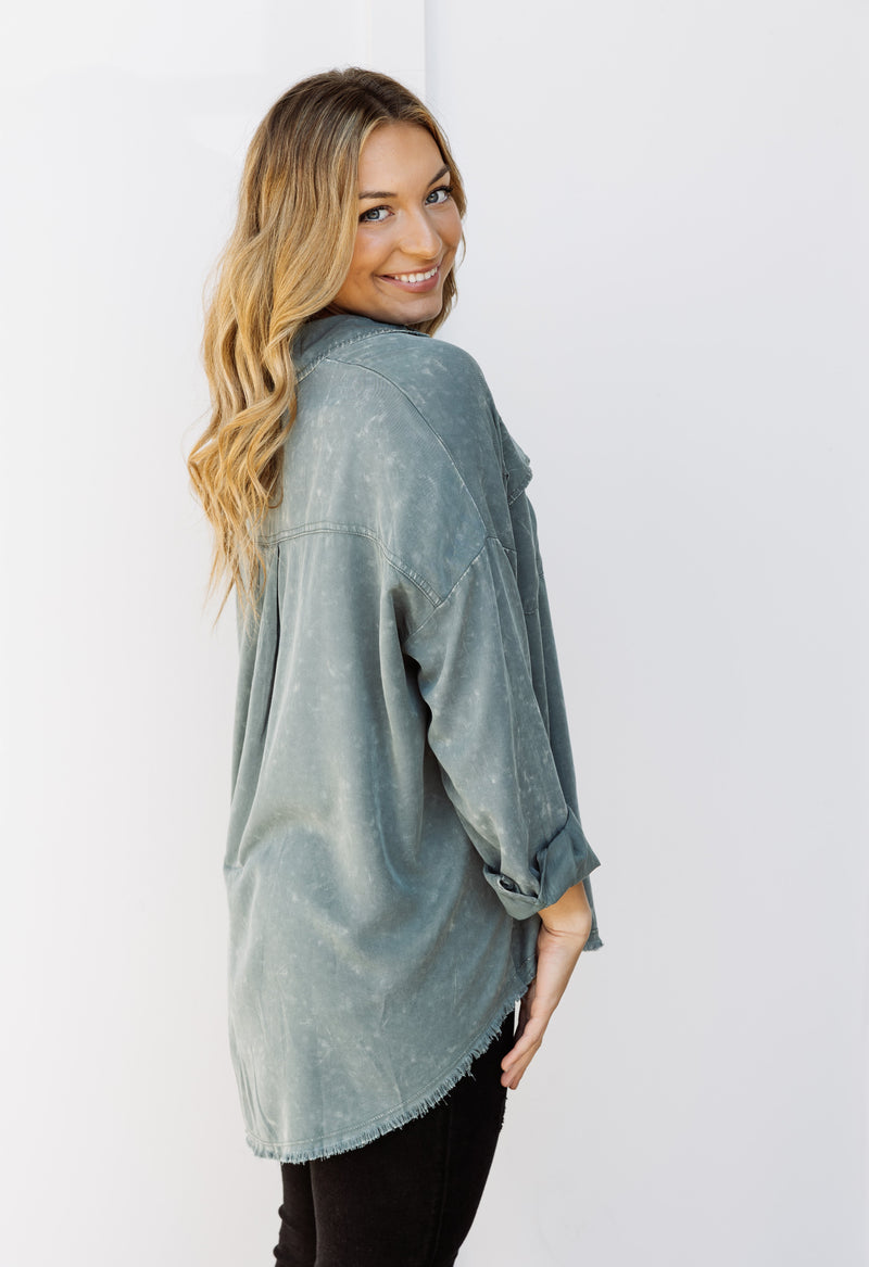 Lynn Top - SAGE GREEN - willows clothing L/S Shirt