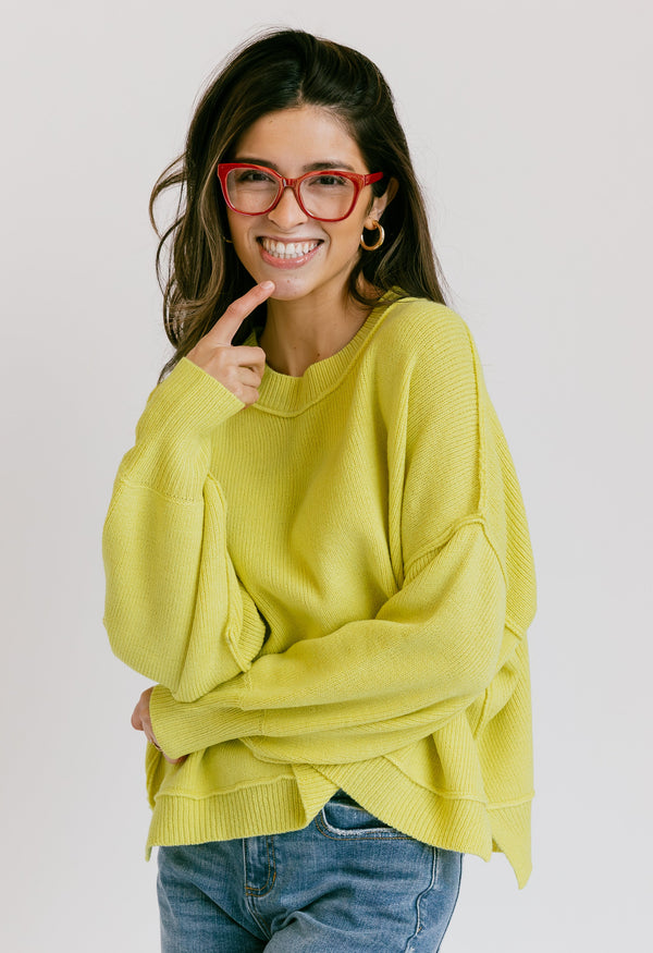Monet Sweater - NEON YELLOW - willows clothing SWEATER