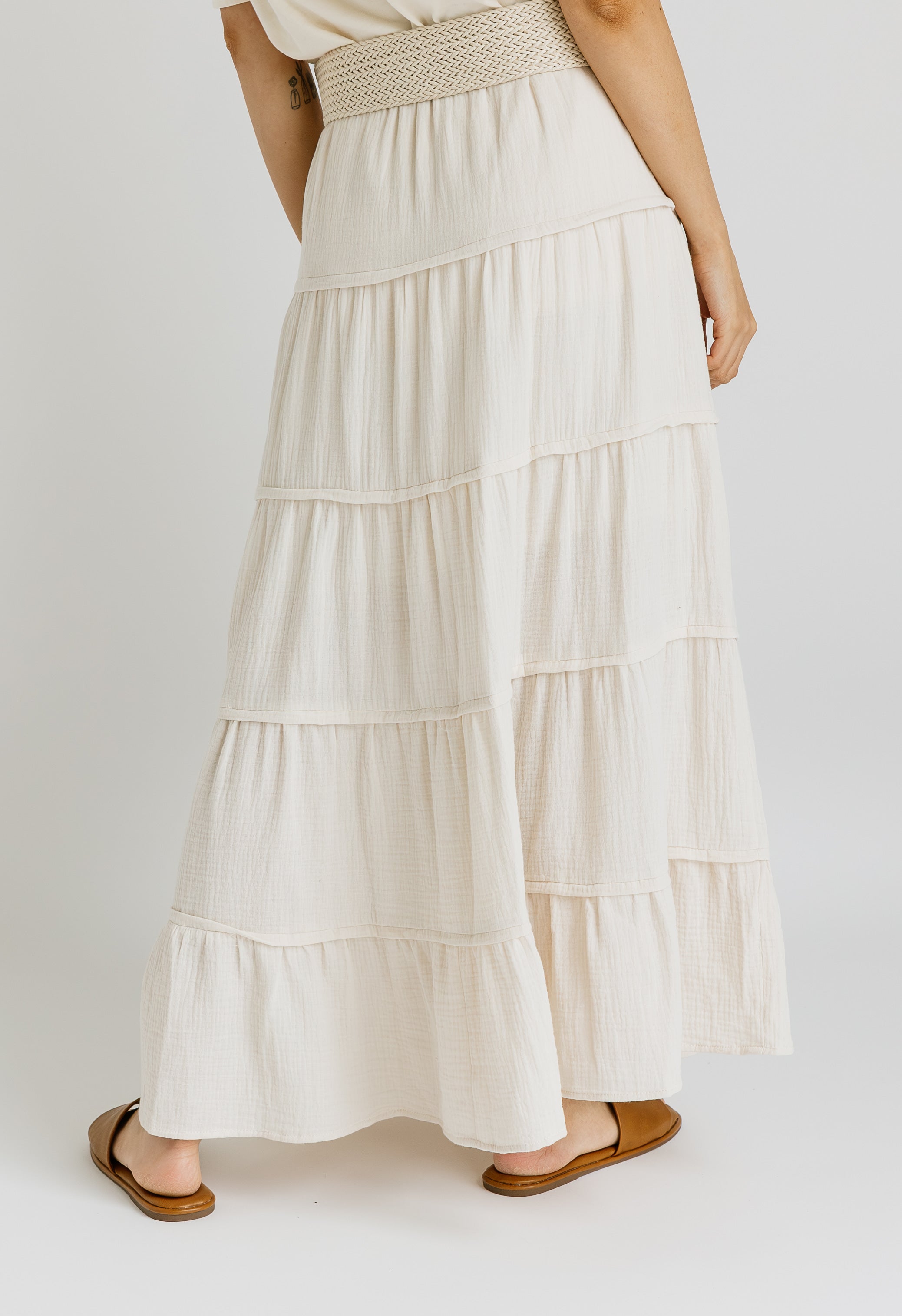 Natalia Maxi Skirt - CREAM - willows clothing long skirt