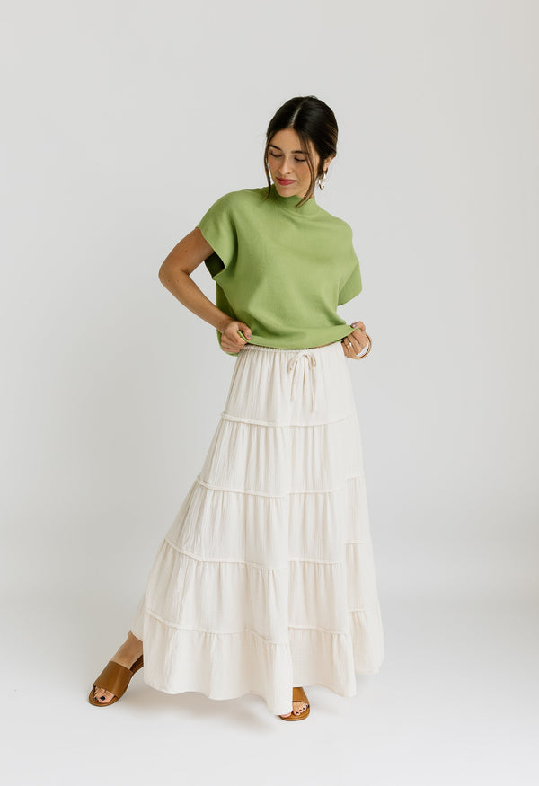 Natalia Maxi Skirt - CREAM - willows clothing long skirt