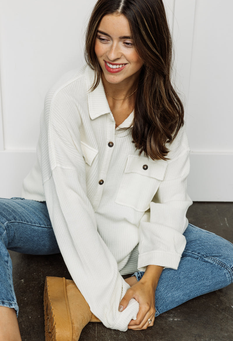 Night In Shacket- CREAM - willows clothing JACKET