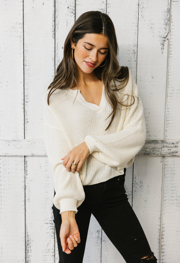No Worries Sweater - WHITE CAP - willows clothing SWEATER