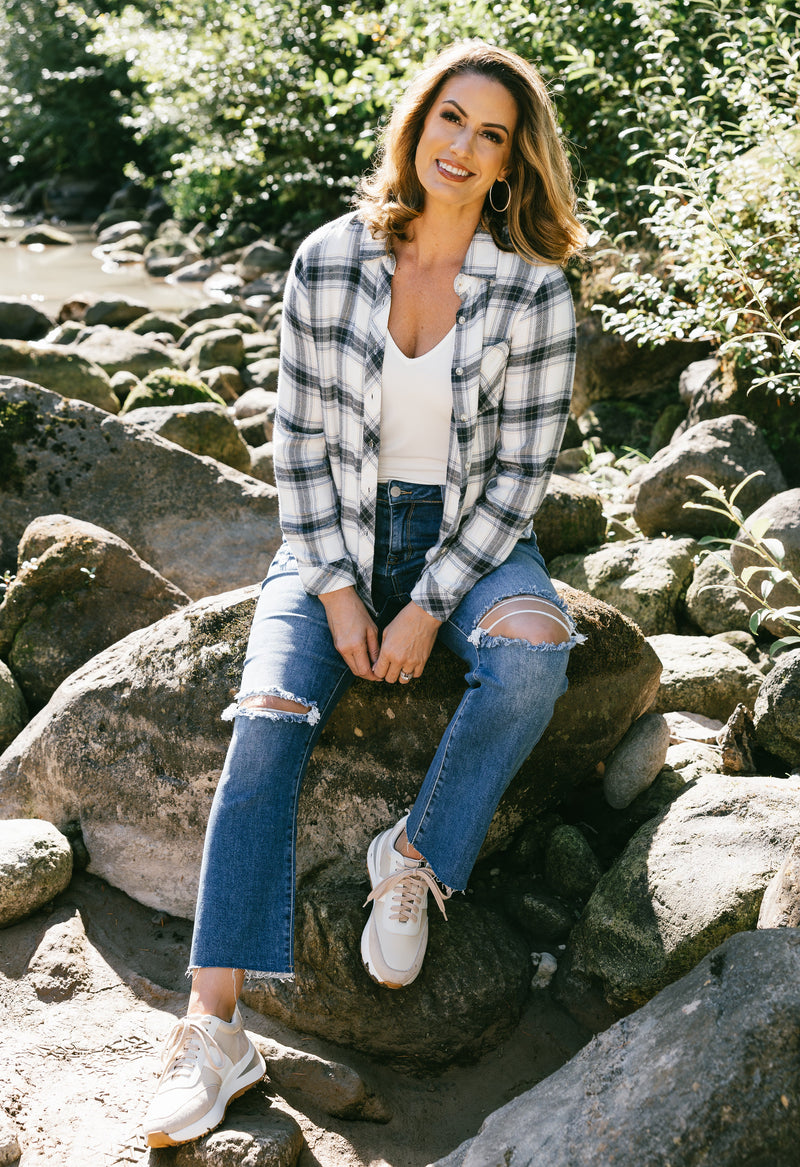 October Breeze Flannel - BLACK - willows clothing L/S Shirt