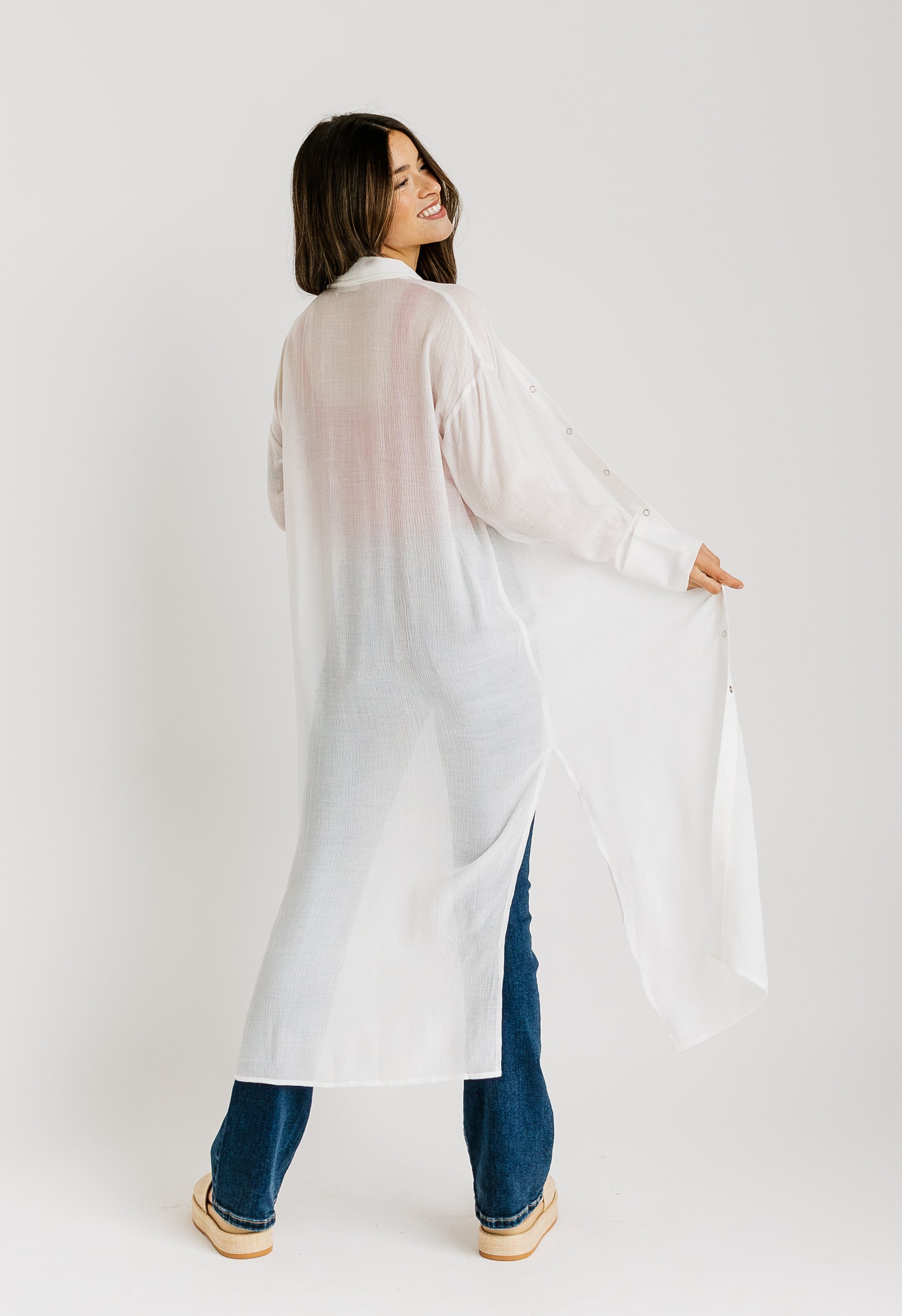 Paris Duster - OFF WHITE - willows clothing L/S Shirt