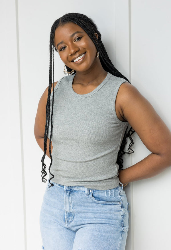 Payton Tank - HEATHER GREY - willows clothing TANK