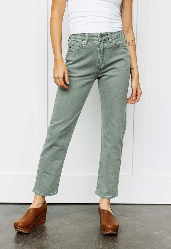 Pearl Jeans - OLIVE - willows clothing Straight Leg