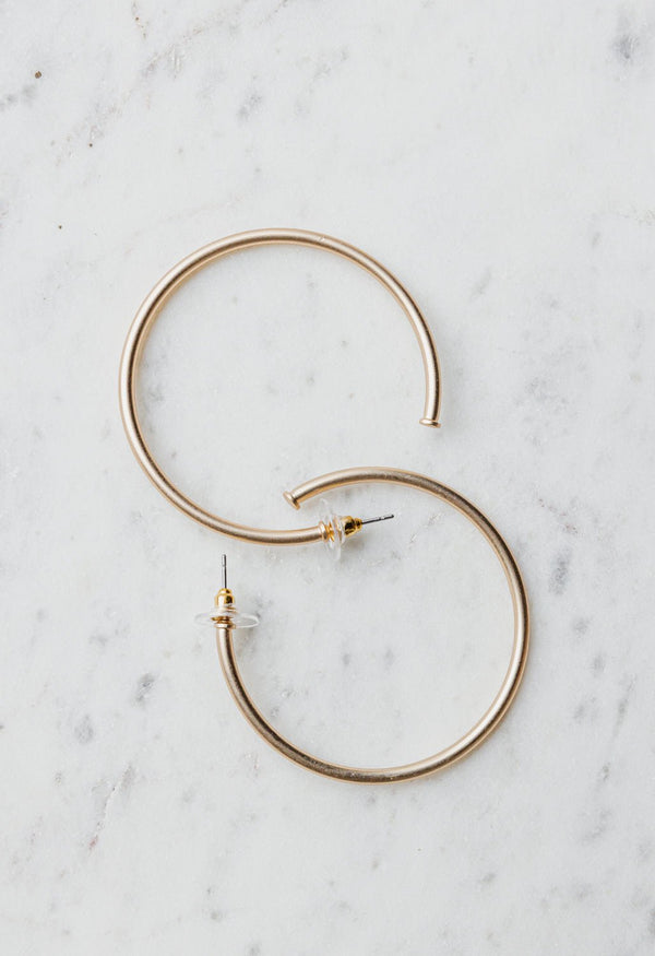Penelope Hoop - GOLD - willows clothing Earrings