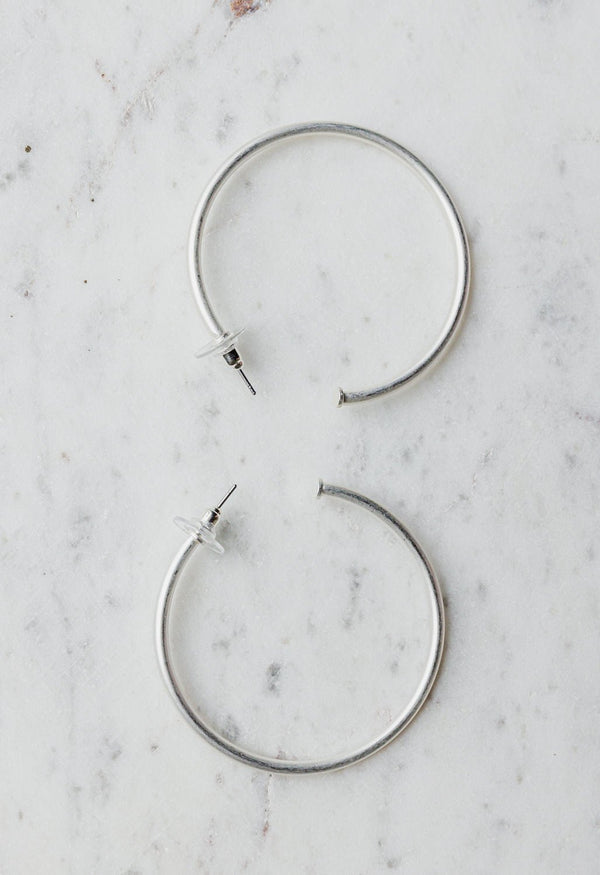 Penelope Hoop - SILVER - willows clothing Earrings