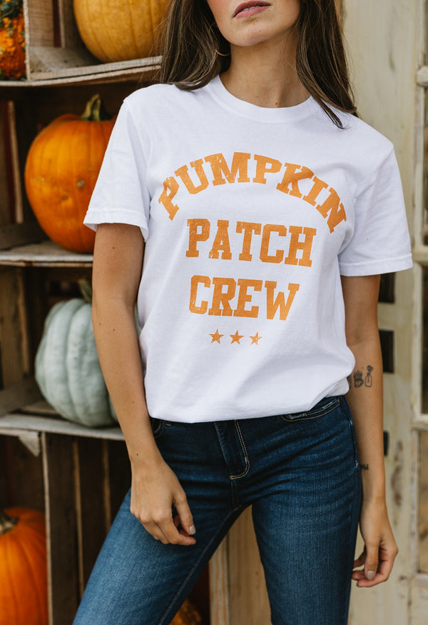 Pumpkin Patch Crew Graphic Tee - WHITE - willows clothing S/S Shirt