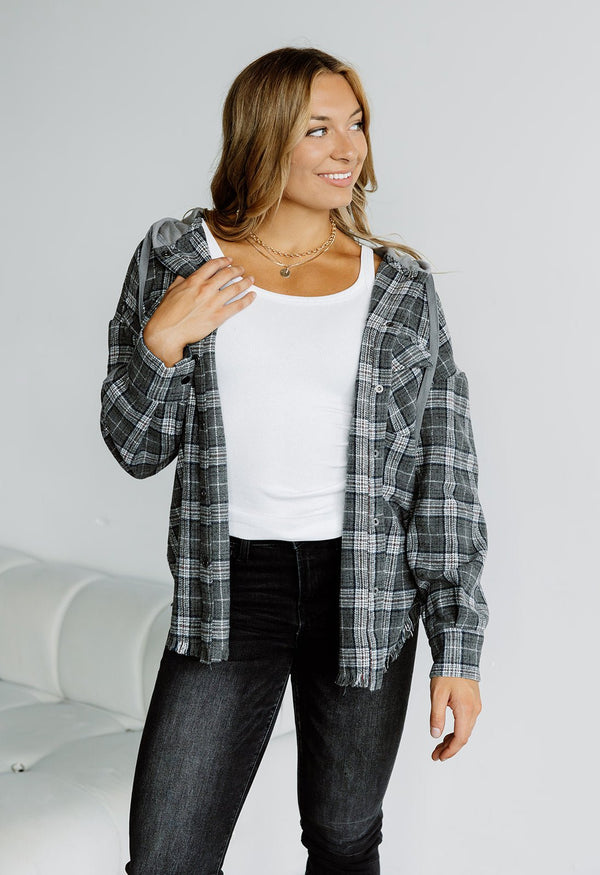 Riley Shacket - CHARCOAL - willows clothing JACKET