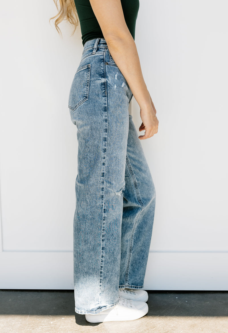 Roman Baggy Jeans - MEDIUM WASH - willows clothing WIDE LEG