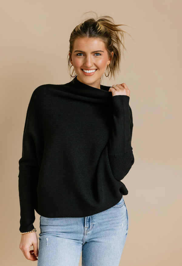 Say Hello Sweater - BLACK - willows clothing SWEATER