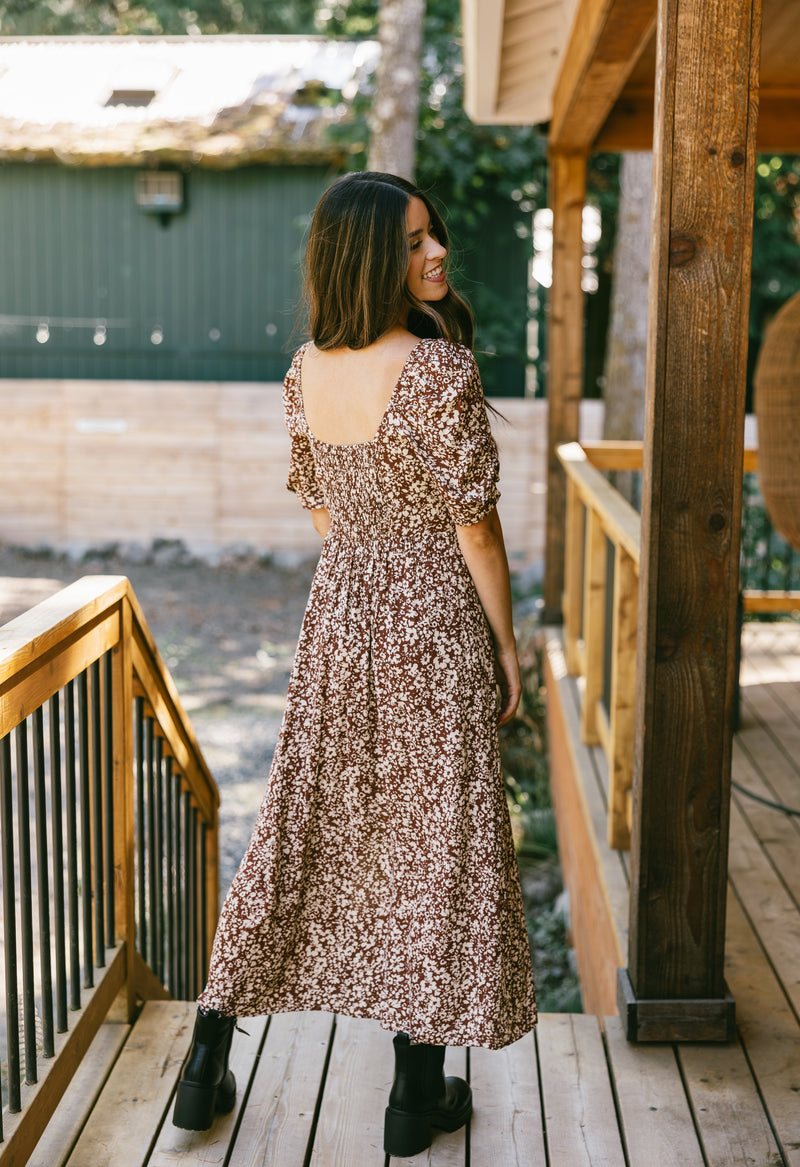 Soleil Dress - BROWN - willows clothing Long Dress