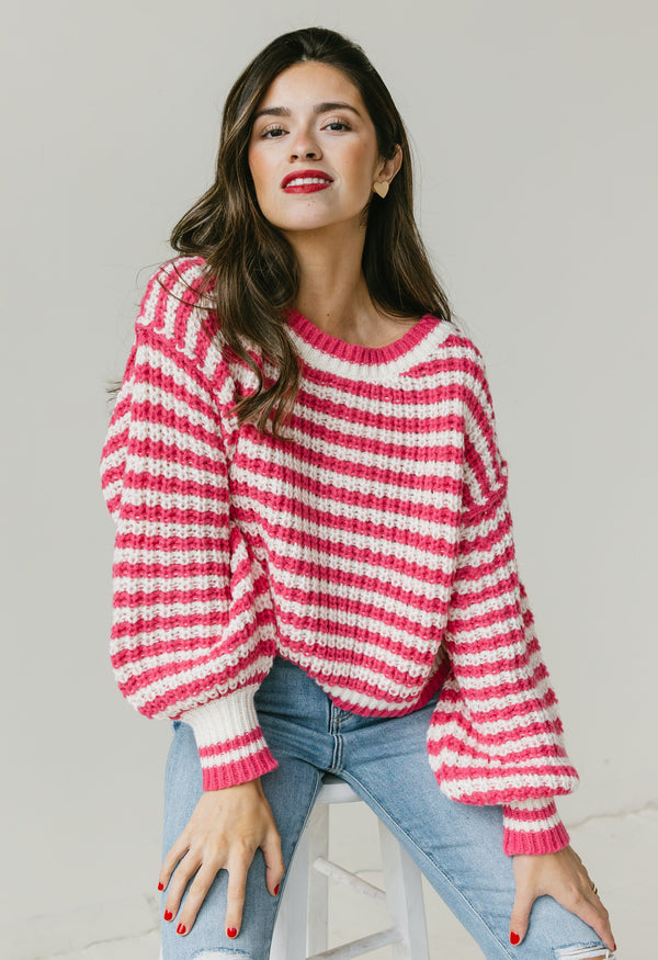 Sparks Fly Sweater - HOT PINK - willows clothing SWEATER