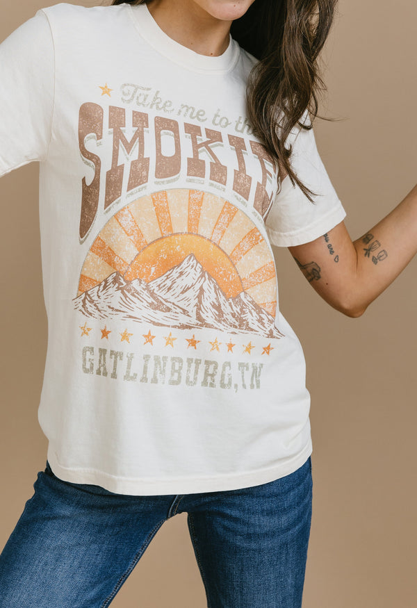 Take Me To The Smokies Tee - IVORY - willows clothing S/S Shirt