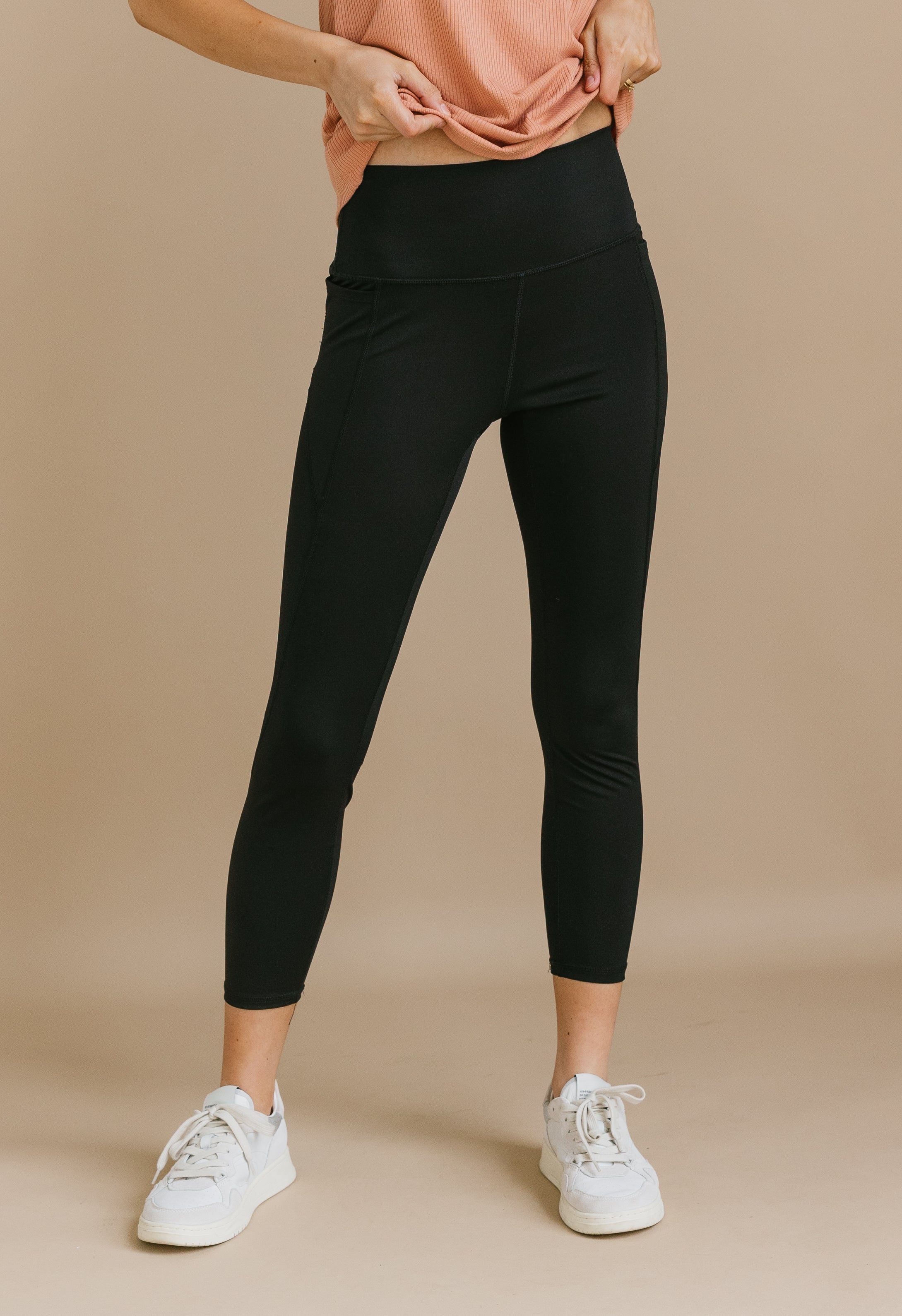 Shop Plus Size Willow Hem Detail Legging in Black, Sizes 12-30