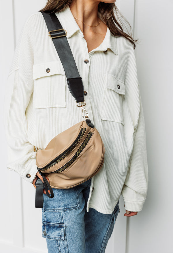 Trendy Fanny Pack - BEIGE - willows clothing Crossbody