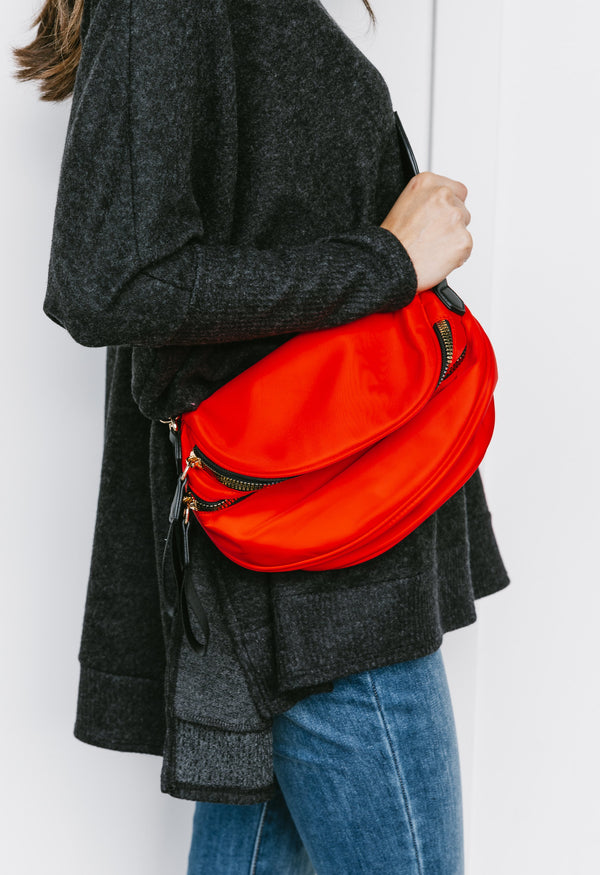 Trendy Fanny Pack - RED - willows clothing Crossbody