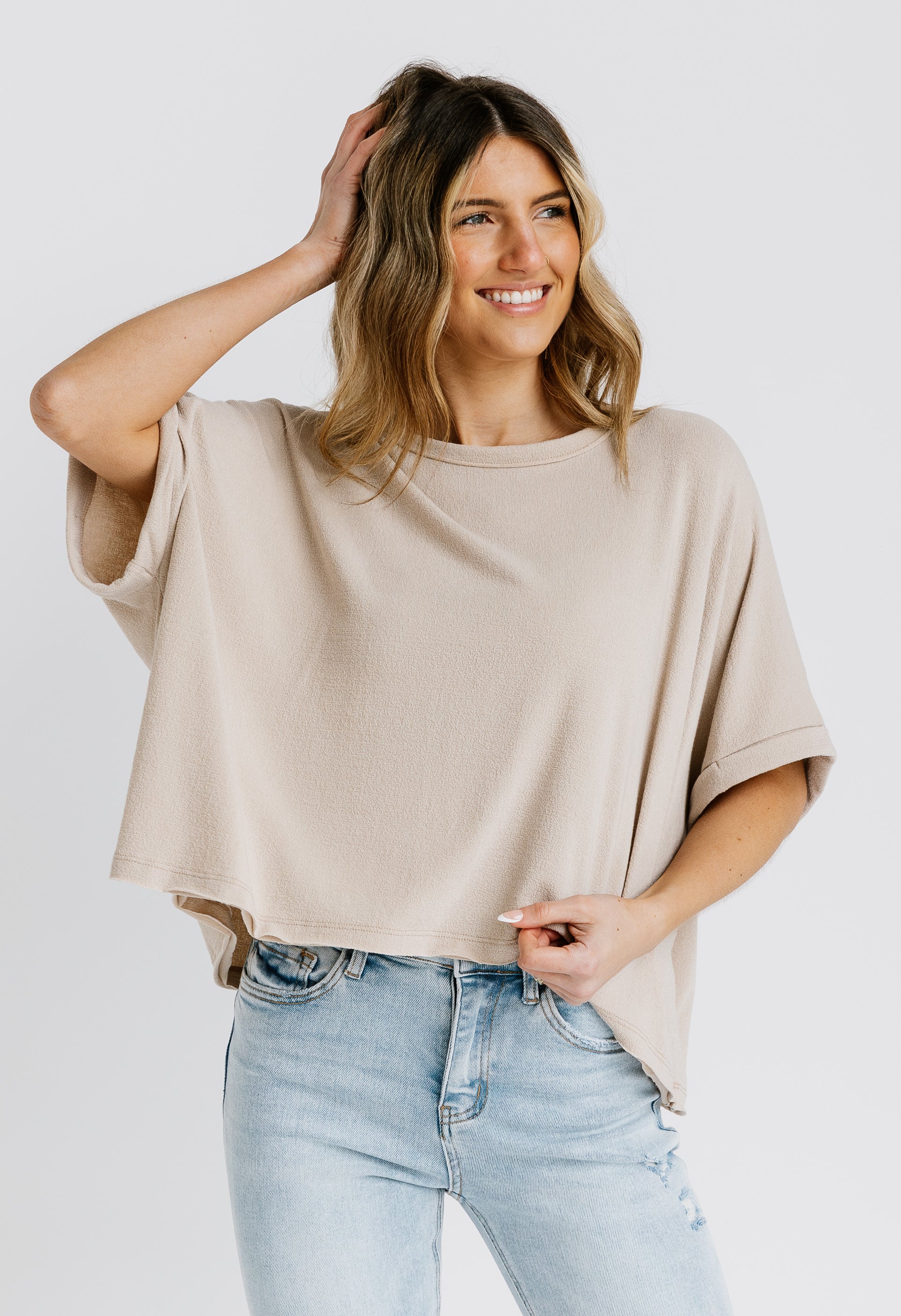 Trista Tee - TAUPE - willows clothing S/S Shirt