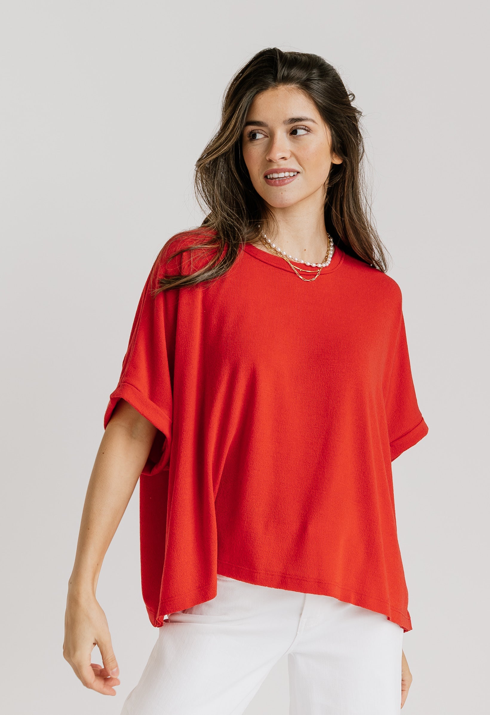 Trista Tee - TOMATO RED - willows clothing S/S Shirt