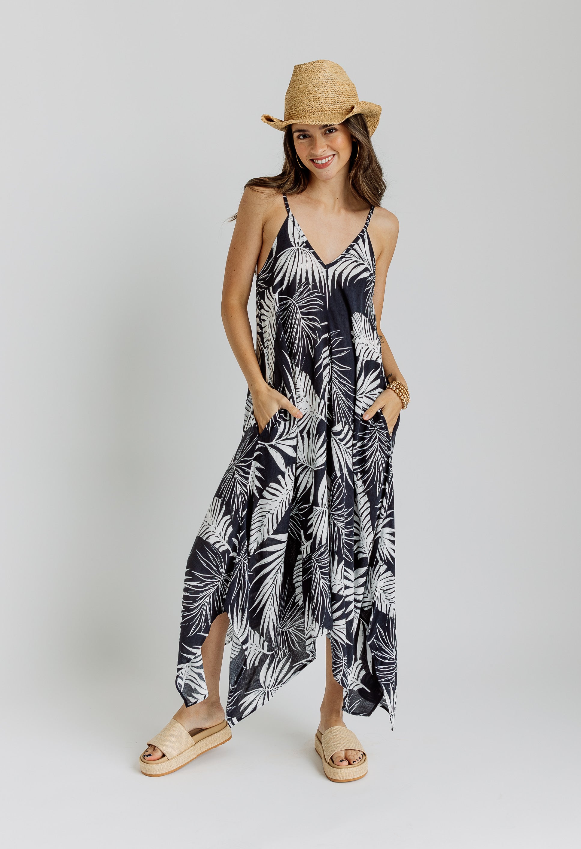 Under The Palms Dress - NAVY - willows clothing Long Dress