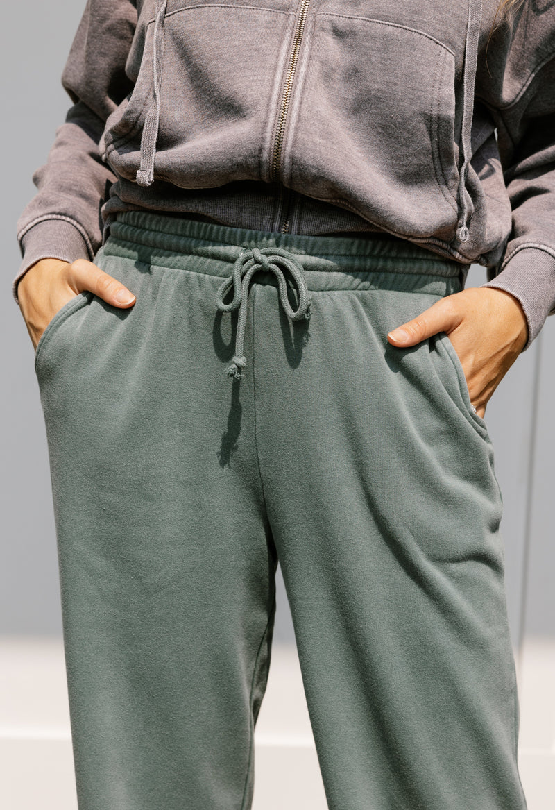 Unwind Pants - GRAY GREEN - willows clothing Pants