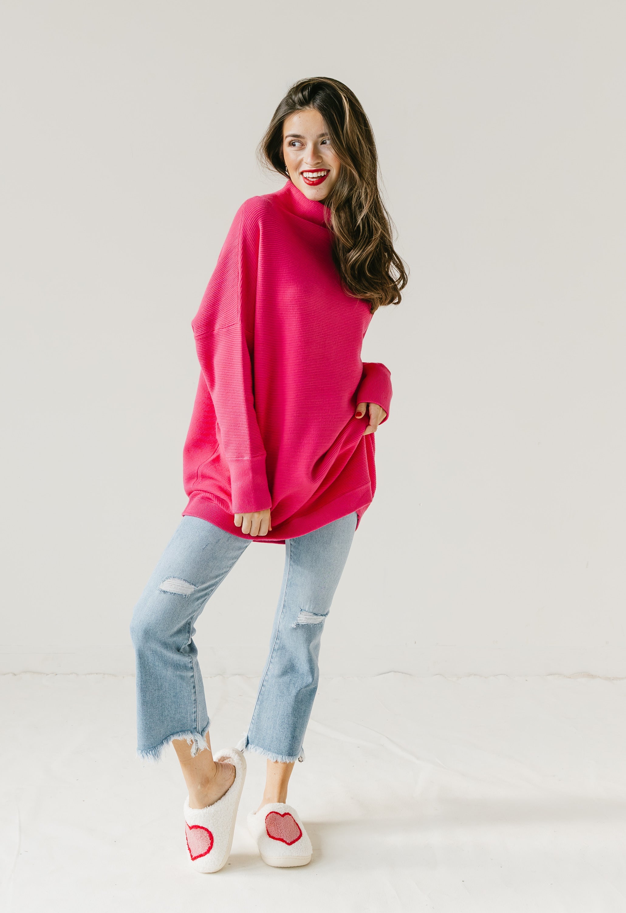 Veronica Tunic - HOT PINK - willows clothing SWEATER