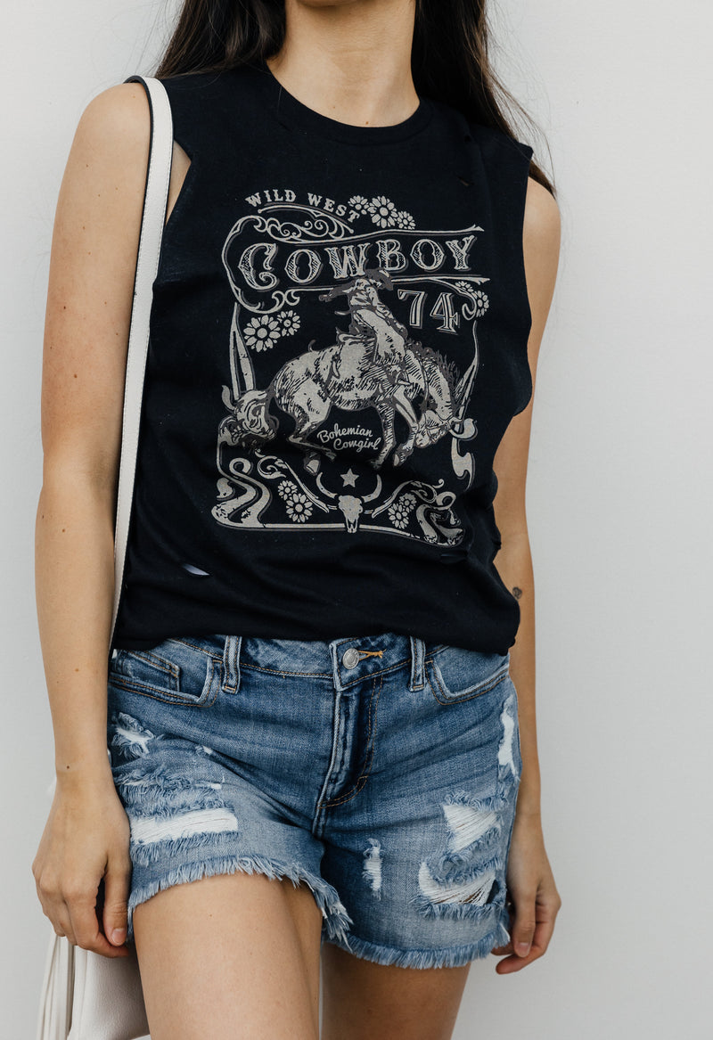 Wild West Tank - BLACK - willows clothing S/S Shirt