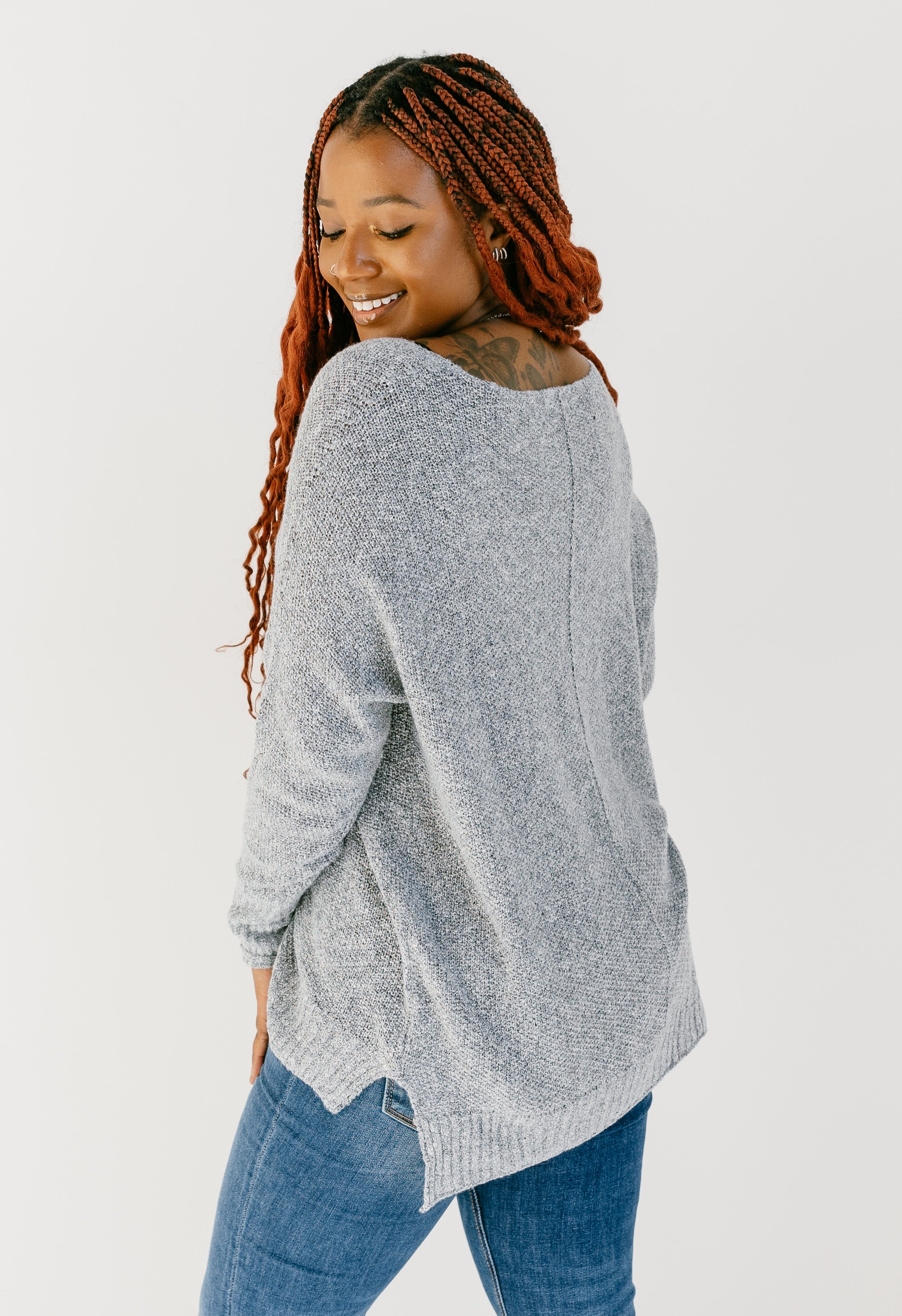 Winnie Soft Sweater - GREY - willows clothing SWEATER